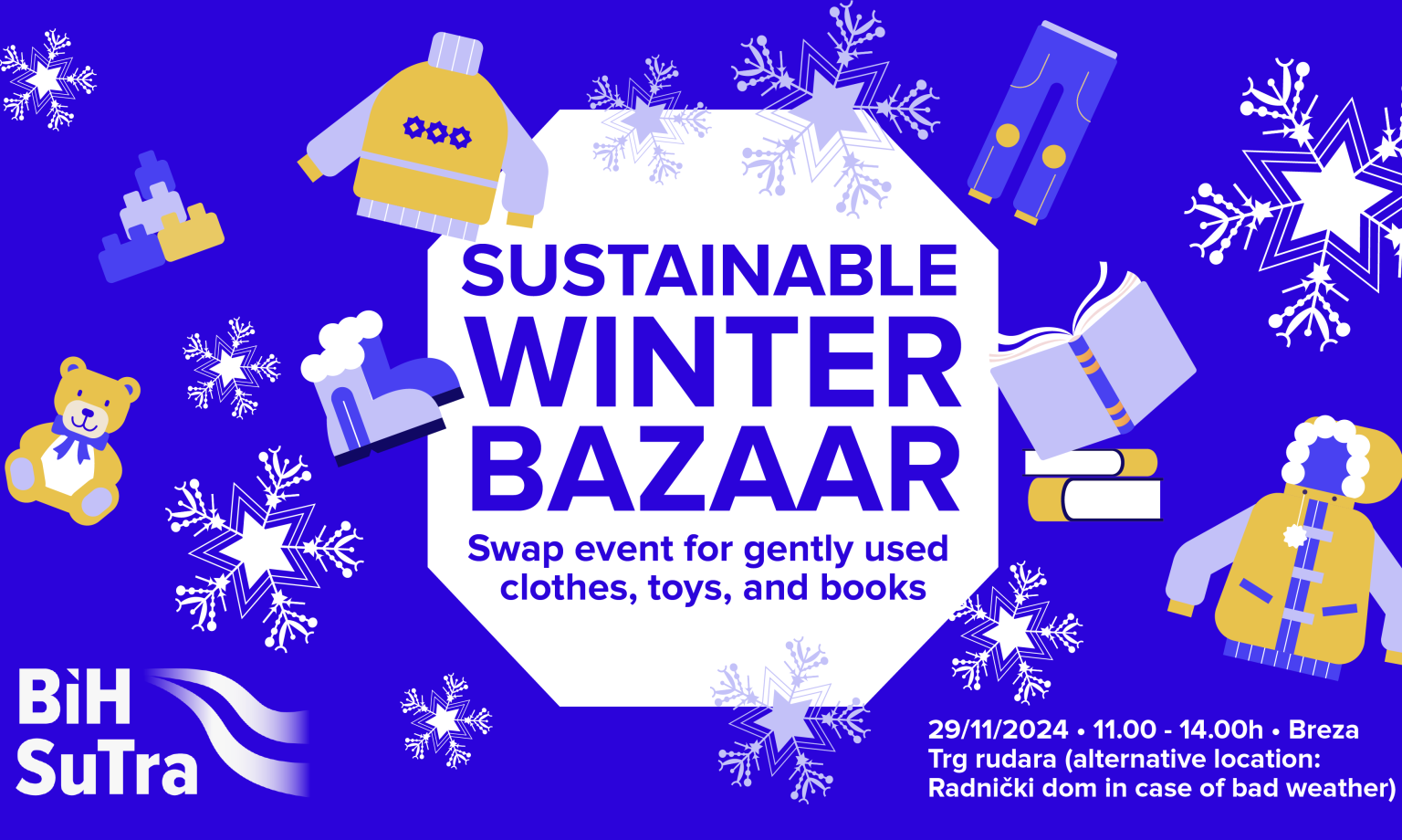 Sustainable Winter Bazaar in Breza – a swap event for gently used clothes, toys, and books